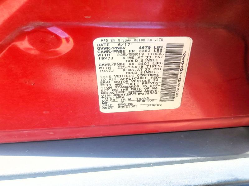 Aukcja sprzedaży 2017 Nissan Rogue, vin: JN8AT2MV7HW278064, numer aukcji: 59109886
