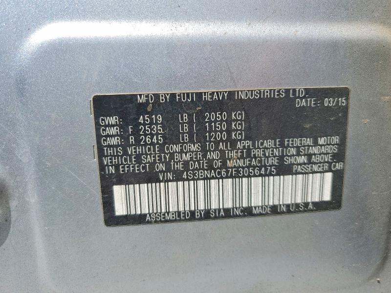 Aukcja sprzedaży 2015 Subaru Legacy, vin: 4S3BNAC67F3056475, numer aukcji: 56258556