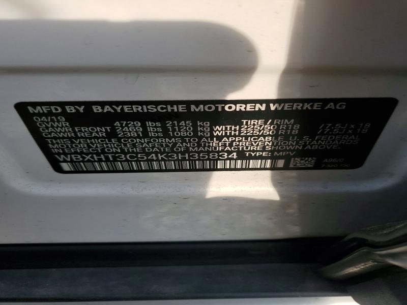 Продаж на аукціоні авто 2019 Bmw X1, vin: WBXHT3C54K3H35834, номер лоту: 58890496