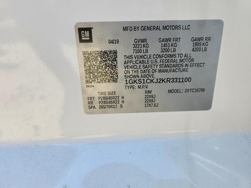 Продажа на аукционе авто 2019 Gmc Yukon, vin: 1GKS1CKJ2KR331100, номер лота: 55389096