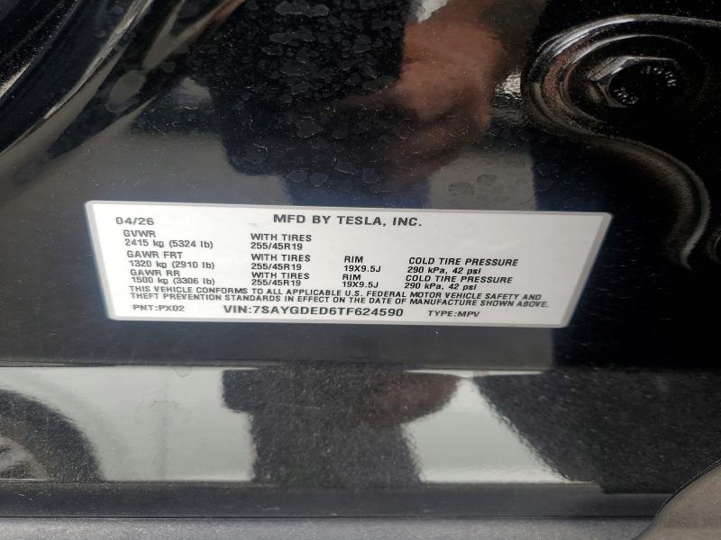 Aukcja sprzedaży 2026 Tesla Model Y, vin: 7SAYGDED6TF624590, numer aukcji: 58252866