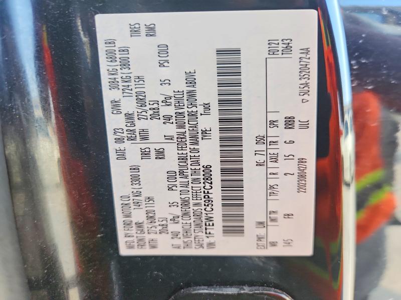 2023 Ford F150 მანქანა იყიდება აუქციონზე, vin: 1FTEW1C59PFC28006, აუქციონის ნომერი: 57538326