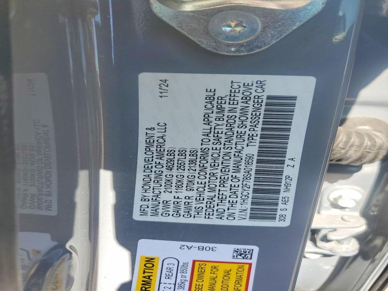 Продаж на аукціоні авто 2025 Honda Accord, vin: 1HGCY2F78SA018590, номер лоту: 55826006