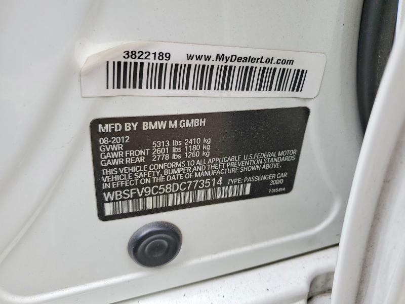58091586 :رقم المزاد ، WBSFV9C58DC773514 vin ، 2013 Bmw M5 مزاد بيع