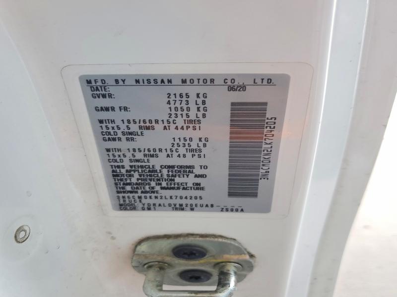 Aukcja sprzedaży 2020 Nissan Nv200, vin: 3N6CM0KN2LK704205, numer aukcji: 58261706