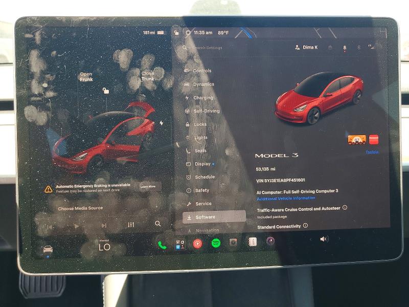 Auction sale of the 2023 Tesla Model 3, vin: 5YJ3E1EA8PF451601, lot number: 57259076