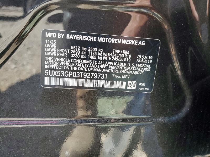 Продаж на аукціоні авто 2026 Bmw X3, vin: 5UX53GP03T9279731, номер лоту: 58765506
