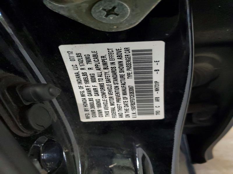 Продажа на аукционе авто 2012 Honda Civic, vin: 19XFB2F57CE083067, номер лота: 57956146