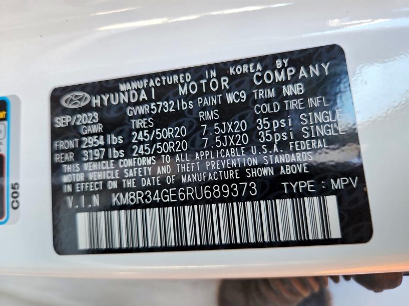 57967336 :رقم المزاد ، KM8R34GE6RU689373 vin ، 2024 Hyundai Palisade مزاد بيع