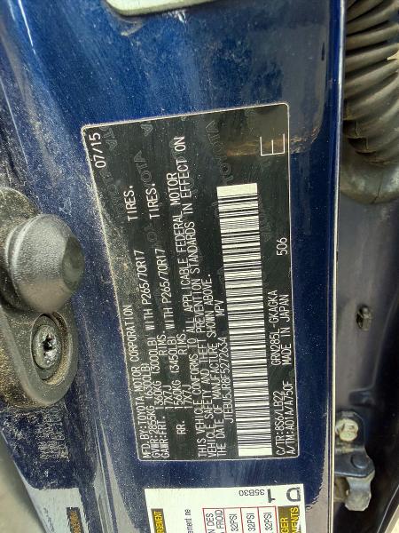 2015 Toyota 4runner მანქანა იყიდება აუქციონზე, vin: JTEBU5JR8F5272634, აუქციონის ნომერი: 58606236