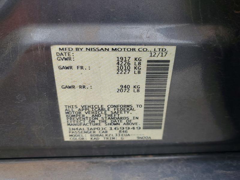 Aukcja sprzedaży 2018 Nissan Altima, vin: 1N4AL3AP0JC169949, numer aukcji: 56427176