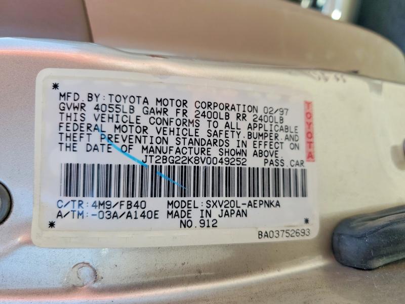 Продаж на аукціоні авто 1997 Toyota Camry, vin: JT2BG22K8V0049252, номер лоту: 55813216