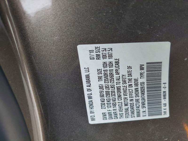 Aukcja sprzedaży 2019 Honda Odyssey, vin: 5FNRL6H74KB026155, numer aukcji: 56329196