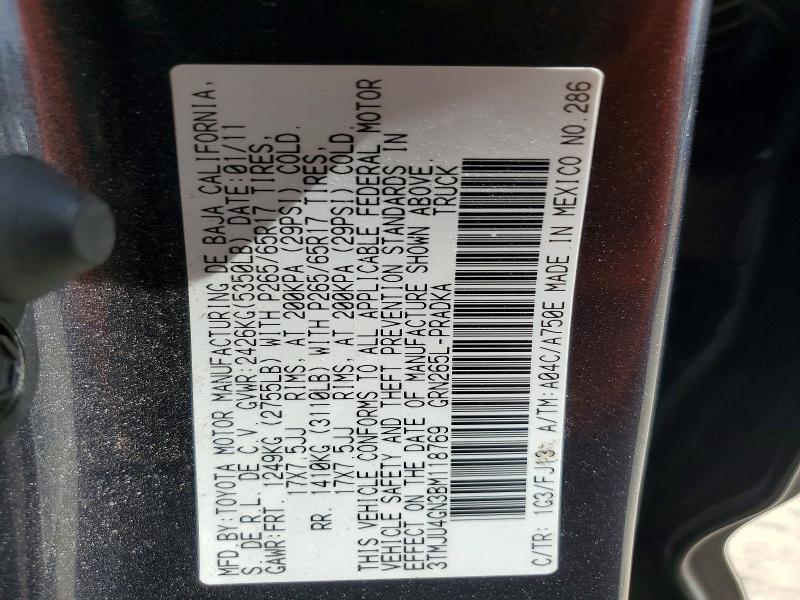 Auction sale of the 2011 Toyota Tacoma, vin: 3TMJU4GN3BM118769, lot number: 56160266