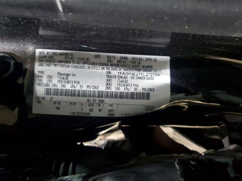 55651796 :رقم المزاد ، 1FADP3E27FL272759 vin ، 2015 Ford Focus مزاد بيع