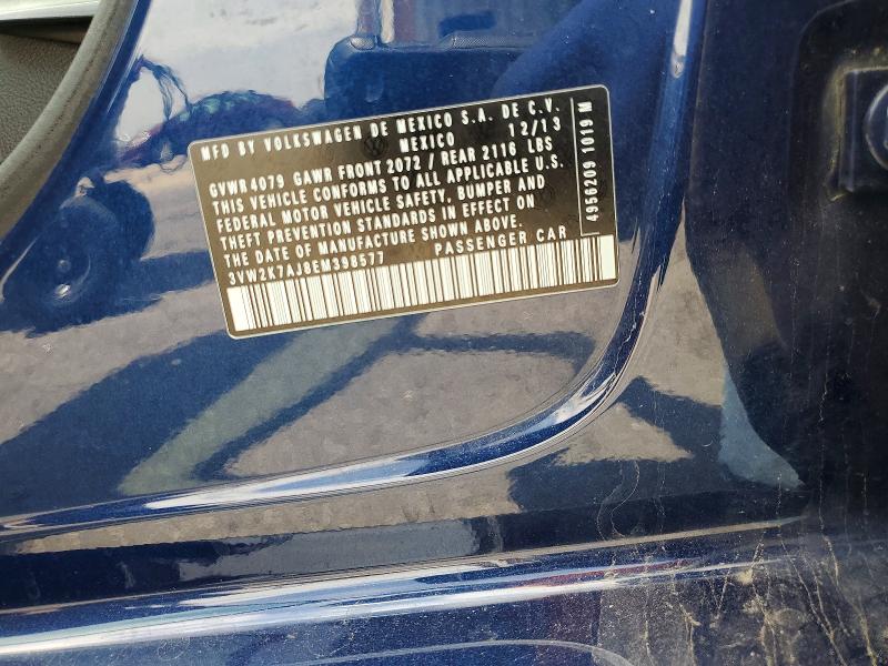Aukcja sprzedaży 2014 Volkswagen Jetta, vin: 3VW2K7AJ8EM398577, numer aukcji: 56735626