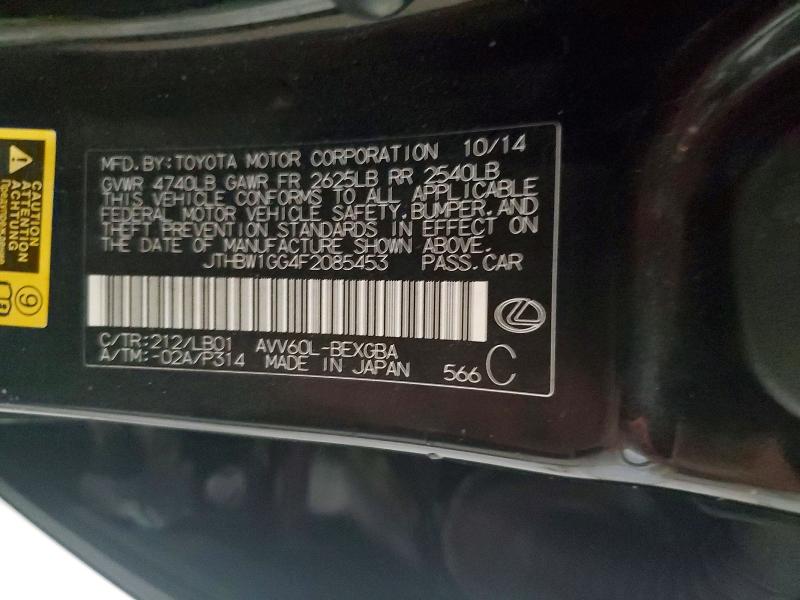 Aukcja sprzedaży 2015 Lexus Es, vin: JTHBW1GG4F2085453, numer aukcji: 56448166