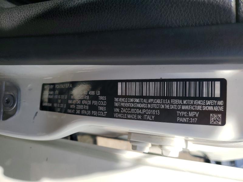 Продажа на аукционе авто 2018 Jeep Renegade, vin: ZACCJBDB4JPG91613, номер лота: 58521556