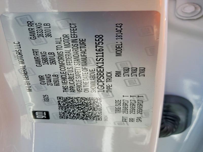 Продаж на аукціоні авто 2025 Chevrolet Colorado, vin: 1GCPSBEK1S1167558, номер лоту: 55435526