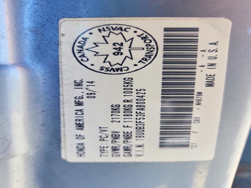 57402916 :رقم المزاد ، 19UUB3F53FA800425 vin ، 2015 Acura Tlx مزاد بيع