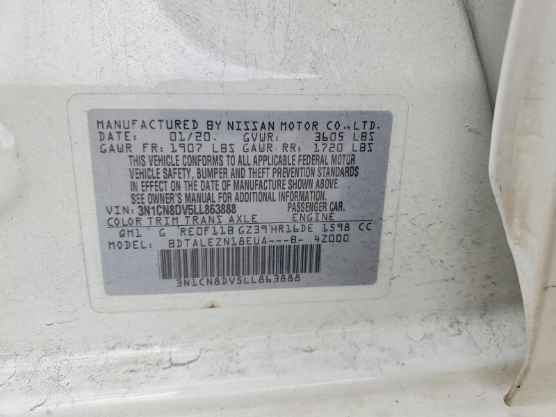 55914346 :رقم المزاد ، 3N1CN8DV5LL863888 vin ، 2020 Nissan Versa مزاد بيع
