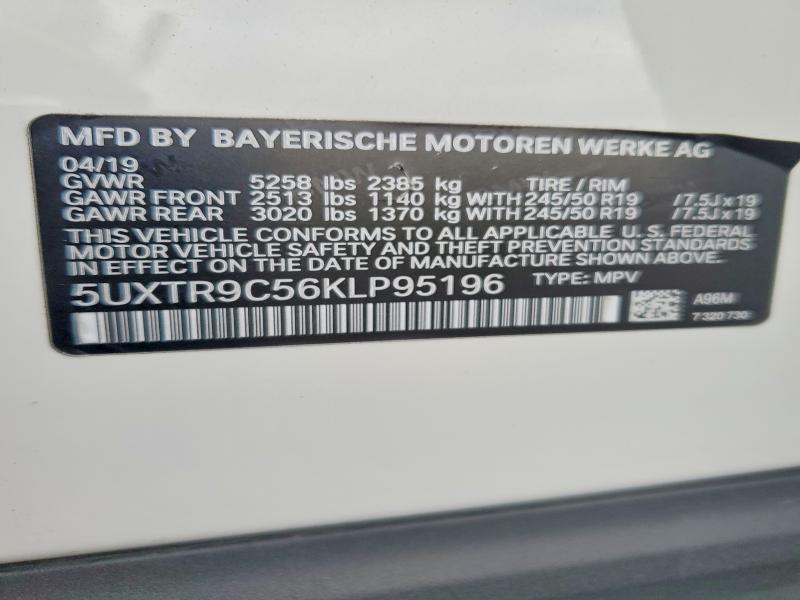 Aukcja sprzedaży 2019 Bmw X3, vin: 5UXTR9C56KLP95196, numer aukcji: 58310526