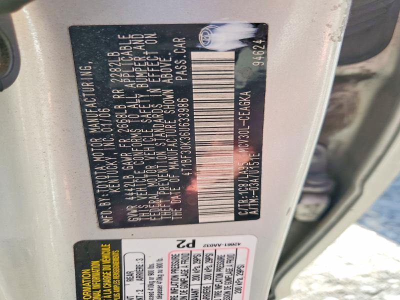 Aukcja sprzedaży 2006 Toyota Camry, vin: 4T1BF30K36U633986, numer aukcji: 58421736