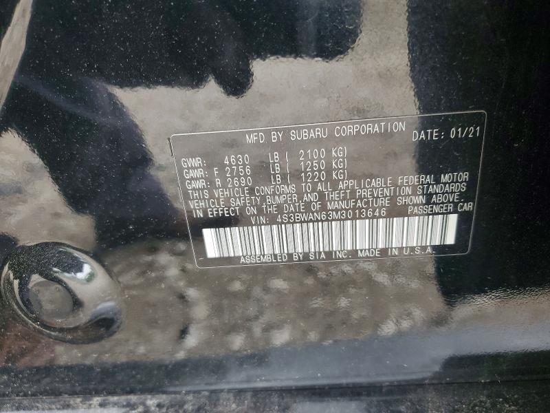 Продажа на аукционе авто 2021 Subaru Legacy, vin: 4S3BWAN63M3013646, номер лота: 55614246