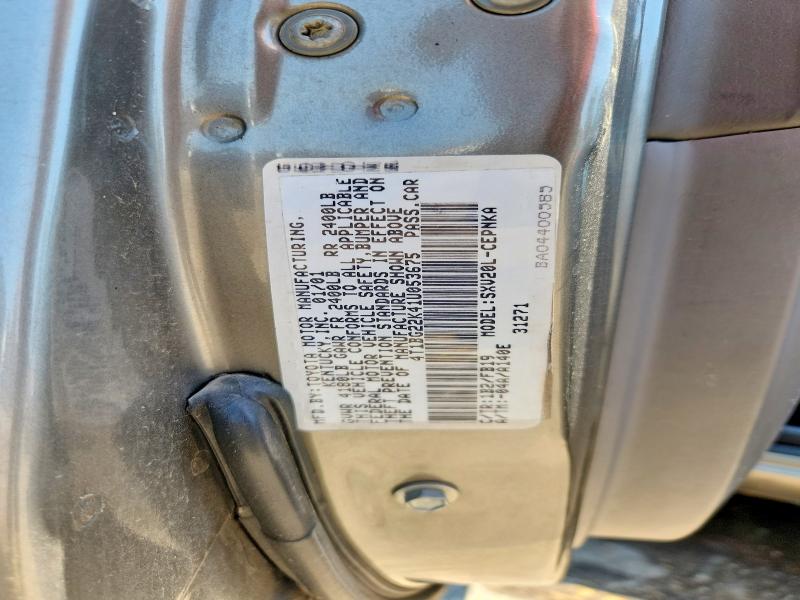 58689056 :رقم المزاد ، 4T1BG22K41U053675 vin ، 2001 Toyota Camry مزاد بيع