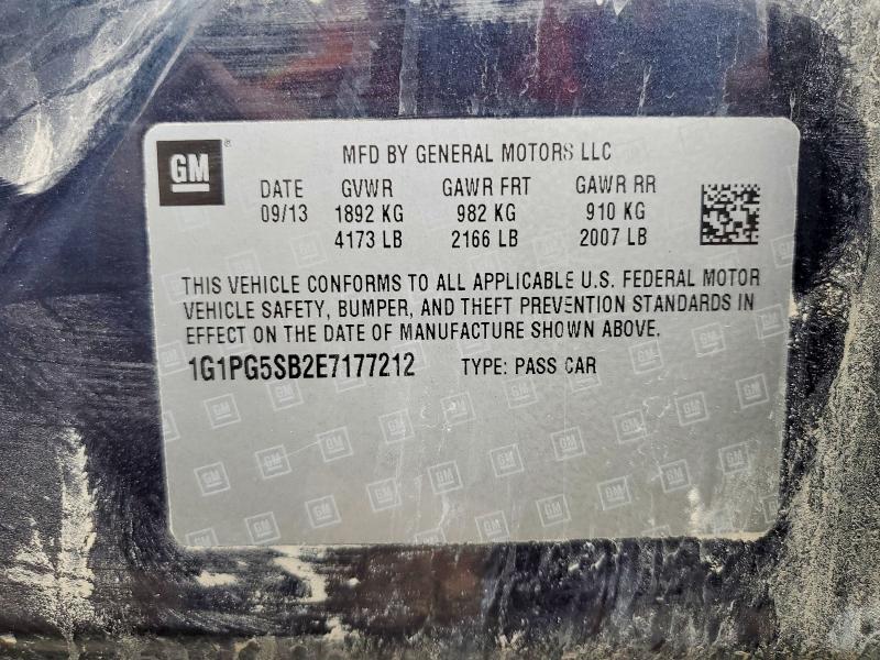 2014 Chevrolet Cruze მანქანა იყიდება აუქციონზე, vin: 1G1PG5SB2E7177212, აუქციონის ნომერი: 55977466