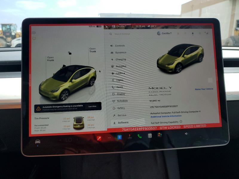 2023 Tesla Model Y მანქანა იყიდება აუქციონზე, vin: 7SAYGAEE8PF933507, აუქციონის ნომერი: 56528746