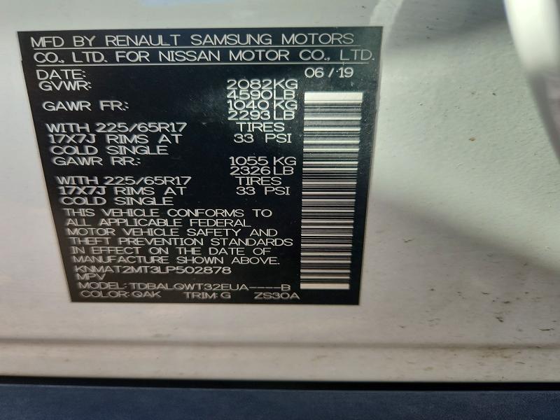 Aukcja sprzedaży 2020 Nissan Rogue, vin: KNMAT2MT3LP502878, numer aukcji: 55825386