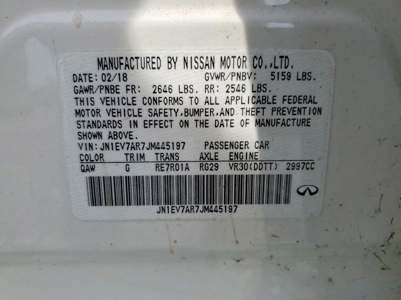2018 Infiniti Q50 მანქანა იყიდება აუქციონზე, vin: JN1EV7AR7JM445197, აუქციონის ნომერი: 58758076