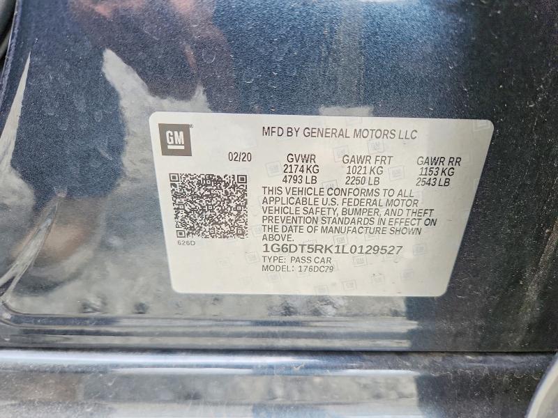 2020 Cadillac Ct5 მანქანა იყიდება აუქციონზე, vin: 1G6DT5RK1L0129527, აუქციონის ნომერი: 56838526