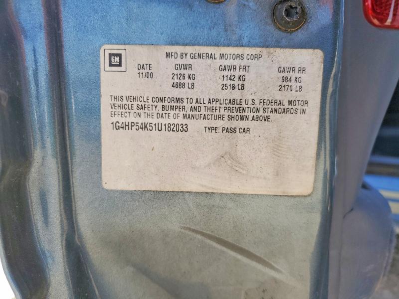 2001 Buick Lesabre მანქანა იყიდება აუქციონზე, vin: 1G4HP54K51U182033, აუქციონის ნომერი: 55696056