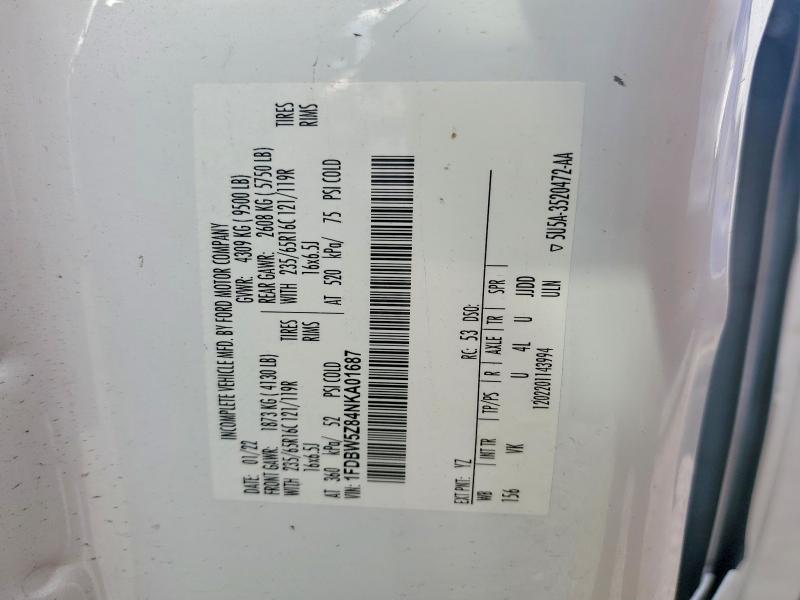 55530626 :رقم المزاد ، 1FDBW5Z84NKA01687 vin ، 2022 Ford Transit مزاد بيع