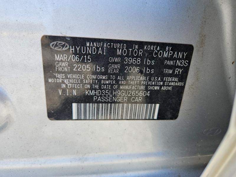 2016 Hyundai Elantra Gt მანქანა იყიდება აუქციონზე, vin: KMHD35LH9GU265604, აუქციონის ნომერი: 56133406
