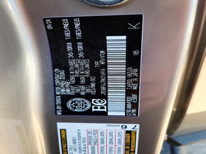 2024 Toyota Land Cruiser მანქანა იყიდება აუქციონზე, vin: JTEABFAJ7RK016914, აუქციონის ნომერი: 55742056