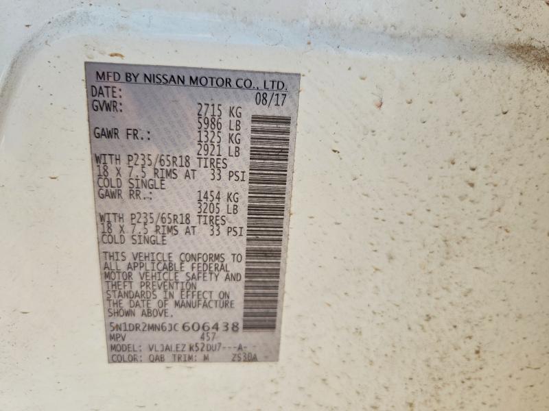 Aukcja sprzedaży 2018 Nissan Pathfinder, vin: 5N1DR2MN6JC606438, numer aukcji: 58023916