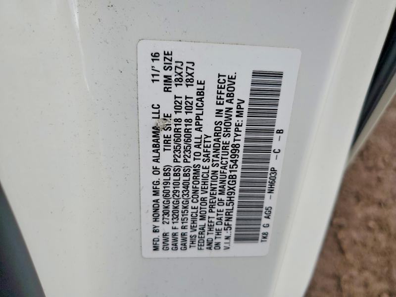 Продаж на аукціоні авто 2016 Honda Odyssey, vin: 5FNRL5H9XGB154998, номер лоту: 55691786