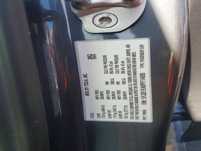Aukcja sprzedaży 2023 Tesla Model 3, vin: 5YJ3E1EA0PF714695, numer aukcji: 85989395