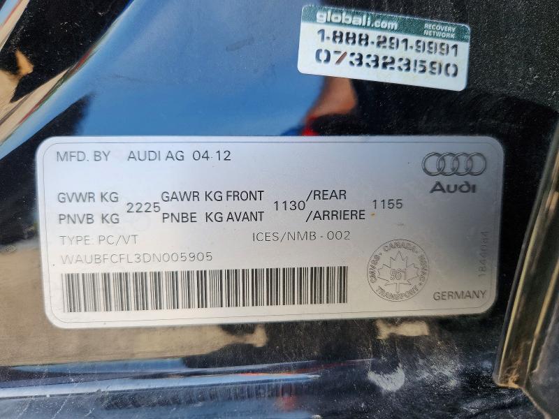 Aukcja sprzedaży 2013 Audi A4, vin: WAUBFCFL3DN005905, numer aukcji: 58894926
