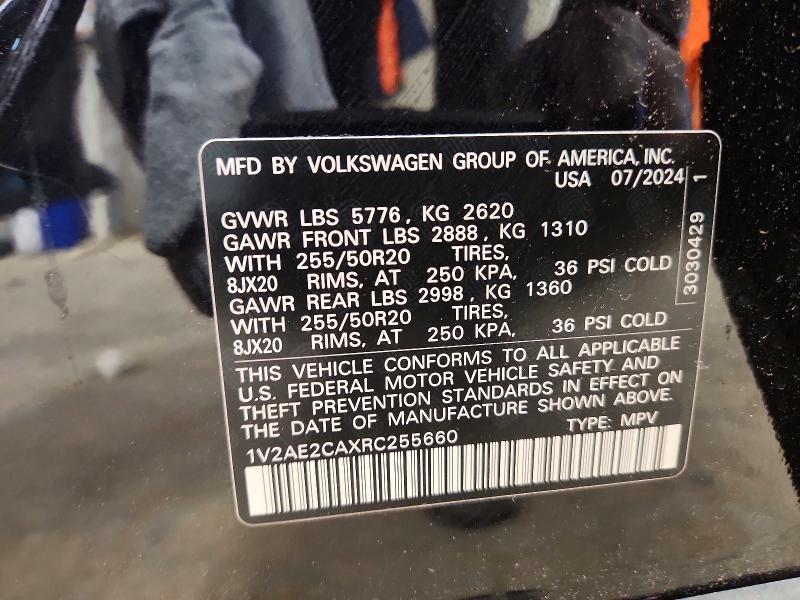Aukcja sprzedaży 2024 Volkswagen Atlas Cross Sport, vin: 1V2AE2CAXRC255660, numer aukcji: 56545776