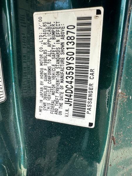 Aukcja sprzedaży 2000 Acura Integra, vin: JH4DC4359YS013870, numer aukcji: 56159836
