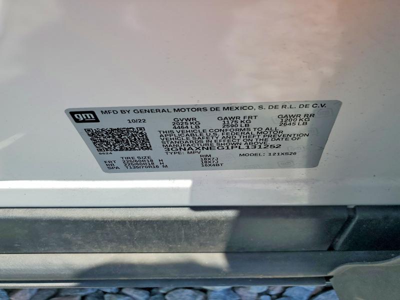 Aukcja sprzedaży 2023 Chevrolet Equinox, vin: 3GNAXNEG1PL131252, numer aukcji: 58091776