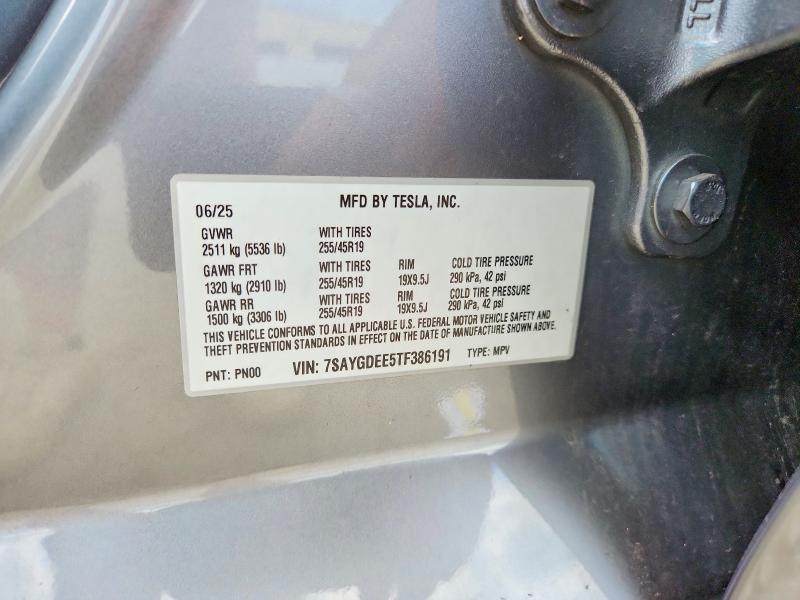 2026 Tesla Model Y მანქანა იყიდება აუქციონზე, vin: 7SAYGDEE5TF386191, აუქციონის ნომერი: 56492486