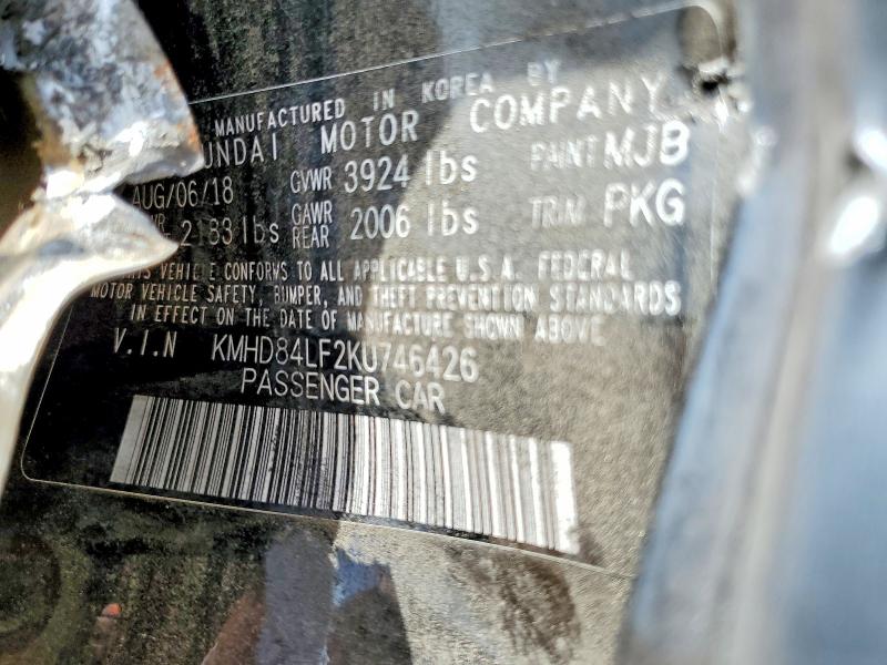 Продажа на аукционе авто 2019 Hyundai Elantra, vin: KMHD84LF2KU746426, номер лота: 57785846