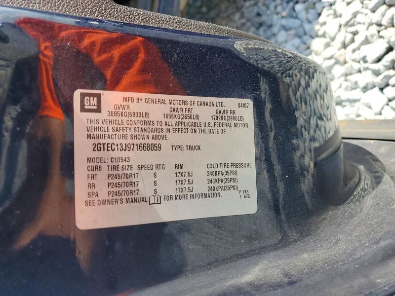 Aukcja sprzedaży 2007 Gmc New Sierra, vin: 2GTEC13J971668059, numer aukcji: 57197546