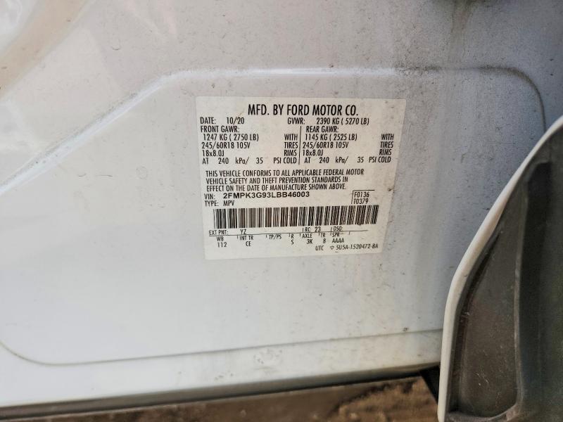 Aukcja sprzedaży 2020 Ford Edge, vin: 2FMPK3G93LBB46003, numer aukcji: 57246346