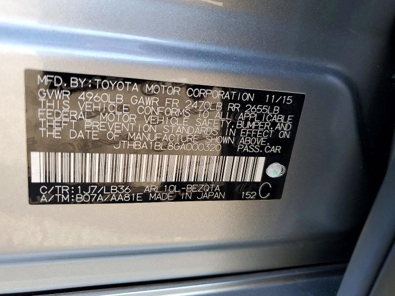 Aukcja sprzedaży 2016 Lexus Gs 200t, vin: JTHBA1BL8GA000320, numer aukcji: 57694936